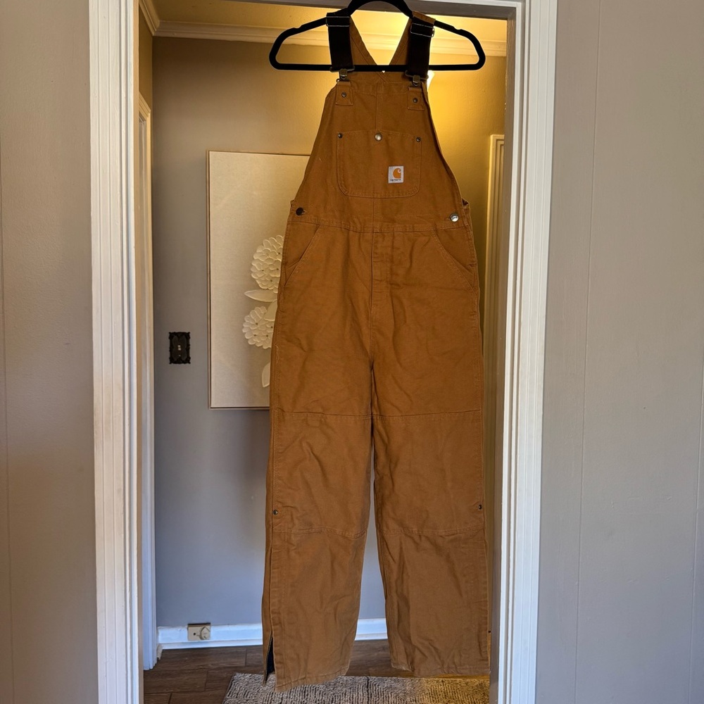Carhartt Tan Bib Overalls Boys Size 14